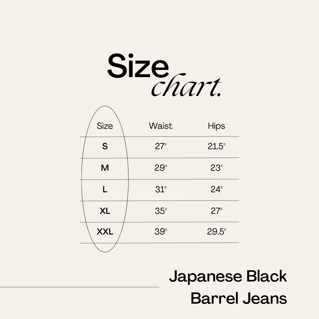 Black Japanese Barrel Jeans