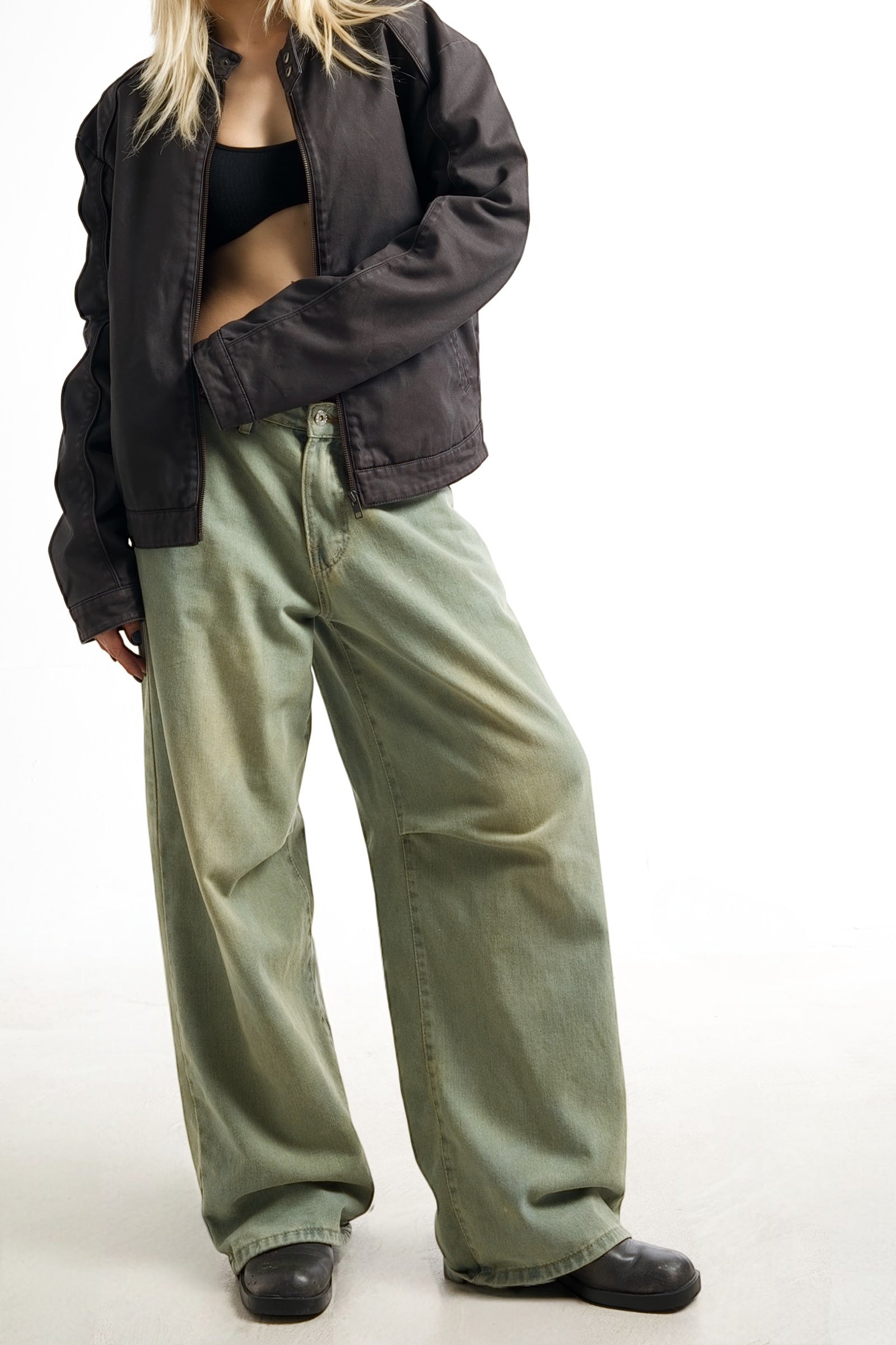 Lowrise7 Retro Jeans - Green Vintage